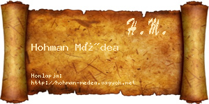 Hohman Médea névjegykártya